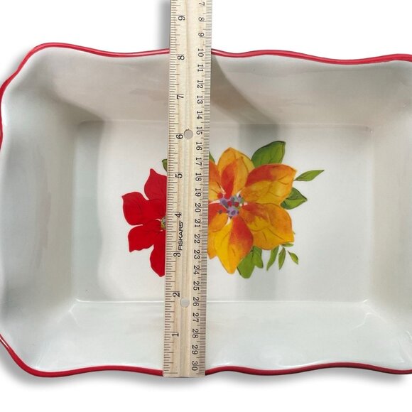 The Pioneer Woman Baking Dish 8x12x3 Christmas Poinsettia Holiday Oven Stoneware - Picture 7 of 9